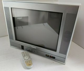 Toshiba 14af45c 14 " Crt Tv Flat Tube Television W/ Remote // Retro Gaming