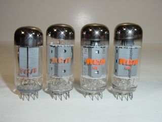4 Vintage NOS 1960 ' s RCA 7868 3 - Hole Fisher Bogen Amplifier Tube Quad NIB 2