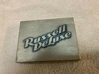Vintage Russell Deluxe Playing Cards 2 Decks Box Cats