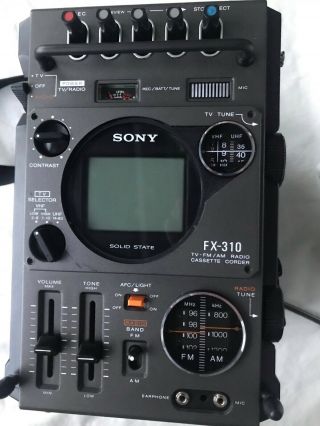 Sony Fx - 310 Portable Television,  Radio Receiver,  Cassette Player,  Recorder Vguc