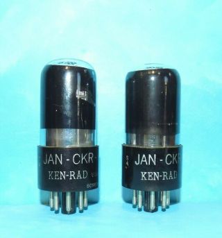 2 Ken - Rad Jan Ckr 6sn7gt Vt - 231 Tubes Black Glass