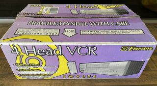 Emerson Ewv404 Vcr 4 Head Video Cassette Recorder Vhs Player Brand