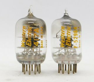Pair Western Electric 417a 5842 Vacuum Tubes Hickok