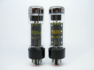 2 X Nos Rft El34 - 6ca7 Matched Vacuum Audio Output Pentode German Tubes