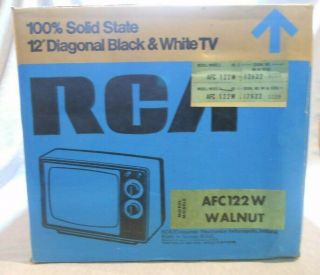 Rare Vintage Rca 12 " Black And White Tv Afc122w Walnut Finish