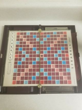 1990 Milton Bradley Travel Scrabble Board Game w/ Mini Tiles - Complete 3