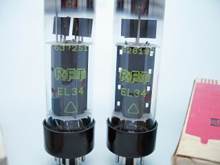 2 x NOS RFT EL34 - 6CA7 MATCHED Vacuum Audio Output Pentode Power Tubes 3