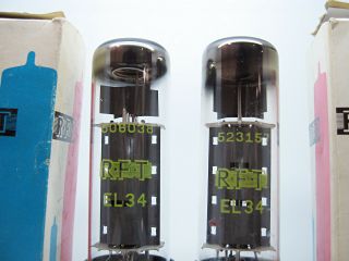 2 x NOS RFT EL34 - 6CA7 100,  MATCHED Vacuum Audio Output Pentode Tubes 2