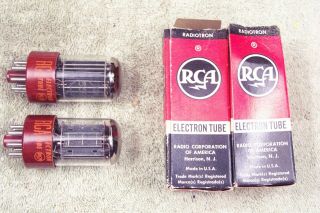 Two,  Rca 5691,  Red Base,  Matching Pair,  Hi Reliability,  6sl7gt