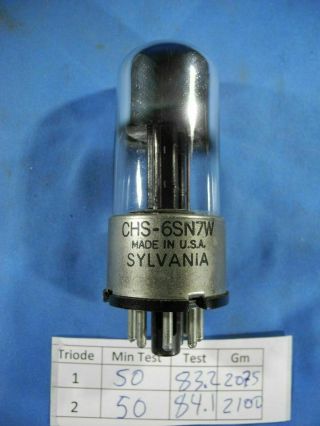 1 Strong Sylvania Metal Base 6sn7w / 6sn7 Tube G33