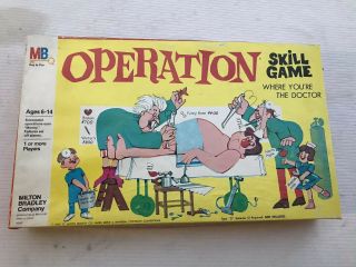 Vintage 1965 Milton Bradley Co.  Operation Skill Game