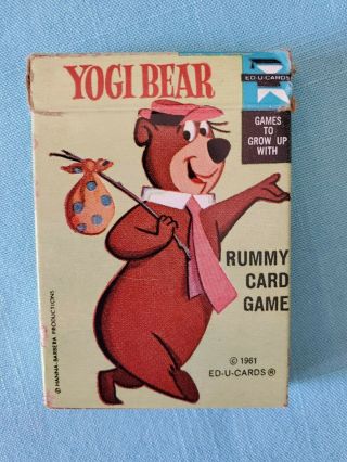 Vintage / " Yogi Bear " Rummy Card Game Ed - U - Cards 1961