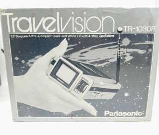 Panasonic Travelvision Tr - 1030p 1.  5” Ultra - Compact Black And White Vintage Tv