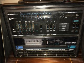 Magnavox Stereo Record Player Fm Am Radio Dual Cassette Deck Mod Mx 1275 Bk02