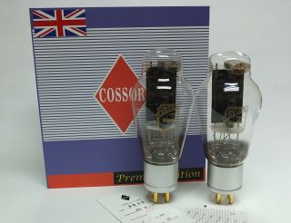 One Matched Pair Cossor 300b Audio Tubes St Shape Black Plate With Metal Base
