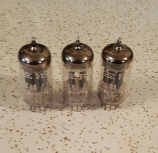 3 Matched Telefunken The Fisher Ribbed Plate 12ax7 Ecc83 Tubes Test