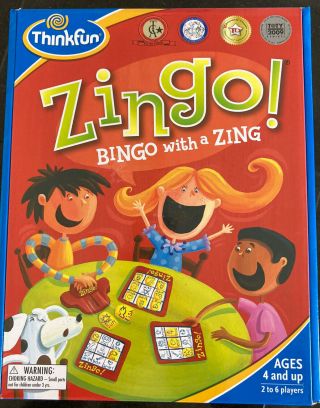 Thinkfun Zingo ‘bingo With A Zing’ Game Complete