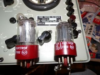 2 Perfect Matched 10000 Hour Rca Red Base 5691 / 6sl7 Tubes 1