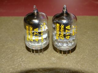 2 Western Electric 417a Radio/audio Amplifier Tubes,  Good