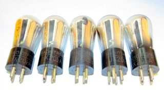 Set Of Five (5) Rca Globe Ux - 201 - A (01a) Amplifier Tubes.  Tv - 7 Test Strong.
