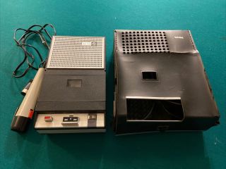 Vintage Philips El 3302a Compact Cassette Recorder Case & Microphone Belts