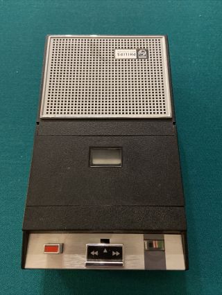 Vintage Philips EL 3302A Compact Cassette Recorder Case & microphone belts 3