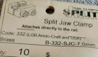 10 Split Jaw Direct To Rail Clamps B - 332 - Sjc Brass 332 Clamps Lgb/g Scale