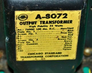 Vintage Stancor Chicago Standard High Fidelity Output Transformer A - 8072 2