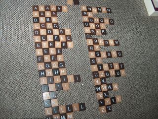 Scrabble Letters ONLY from Alfreds Other Game Crafts Brown Tan FINISHED 2