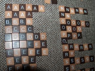 Scrabble Letters ONLY from Alfreds Other Game Crafts Brown Tan FINISHED 3