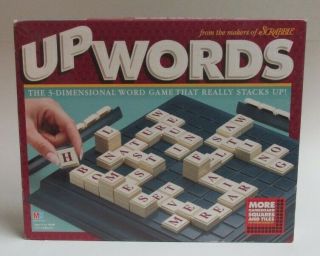 Vintage Upwords 3d Word Game By Milton Bradley With 10x10 Grid Complete