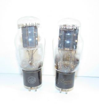 2 Vintage Rca 2a3 Black Plate Amplifier Tubes.  Tv - 7 Test 65.