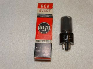 2 X 6v6gt Rca Tubes Smoked Glass Strong Matched Pair Nos Nib