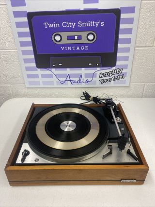 Vintage Dual 1219 Turntable With Dust Cover For Detail