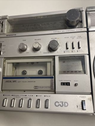 Sanyo Japan Boombox Ghetto Blaster Vintage C3D Stereo Cassette Amplifier Tuner 2