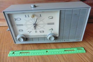 Admiral Radio Westclox Alarm Clock Model Yhc757 Vintage Gray Electric Radio