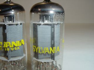 4 Vintage NOS 1960 ' s Sylvania 7868 3 - Hole Fisher Bogen Amplifier Tube Quad NIB 2