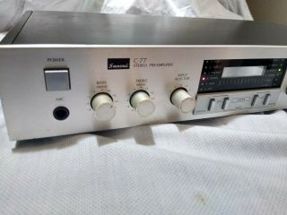 Sansui C - 77 Stereo Pre - amplifier multi inputs silver finish 2