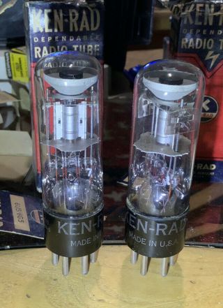 2 - Matched Pair Vintage Ken - Rad 6u5 Magic Tuning Eye Vacuum Tube Vt - 215
