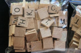 Scrabble Board Game Replacement Crafting Art 300 Letter TILES ONLY 3