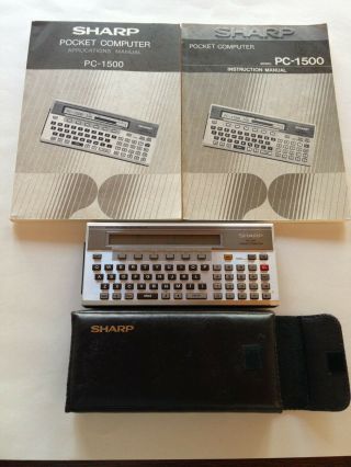 Sharp Pc - 1500 Pocket Computer With Case,  2 Manuals,  2 Templates