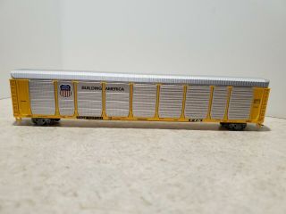 Yellow N Scale Con - Cor Union Pacific Tri Level Auto Rack Car Ttgx No 157131
