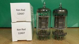 Closely Matched Ken - Rad 12ax7 Ecc83 Pewter Plate Vacuum Tubes