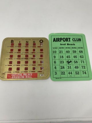 Vintage Bingo Cards Airport Club Seal Beach Crystal Palace Gambling Hall Nevada