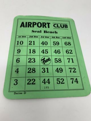 Vintage Bingo Cards Airport Club Seal Beach Crystal Palace Gambling Hall Nevada 2