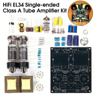 Hifi El34 Vacuum Tube Amplifier Class A Single - Ended Stereo Audio Amp Diy Kit