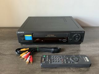 Sony Vcr With Remote & Cables Slv - 678hf 4 Head Hi - Fi Stereo Vhs Player Recorder