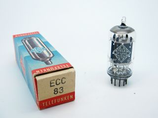 1 X Nos Telefunken Ecc83 12ax7 Test V.  Strong 17mm Long Smooth Plates Vacuum Tube