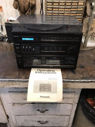 Panasonic Sg - D16 Stereo Music System Turntable Dual Cassette Player Tuner