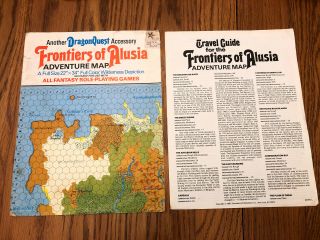 Dragonquest Frontiers Of Alusia Adventure Map Cover & Guide Only.  No Map 1981